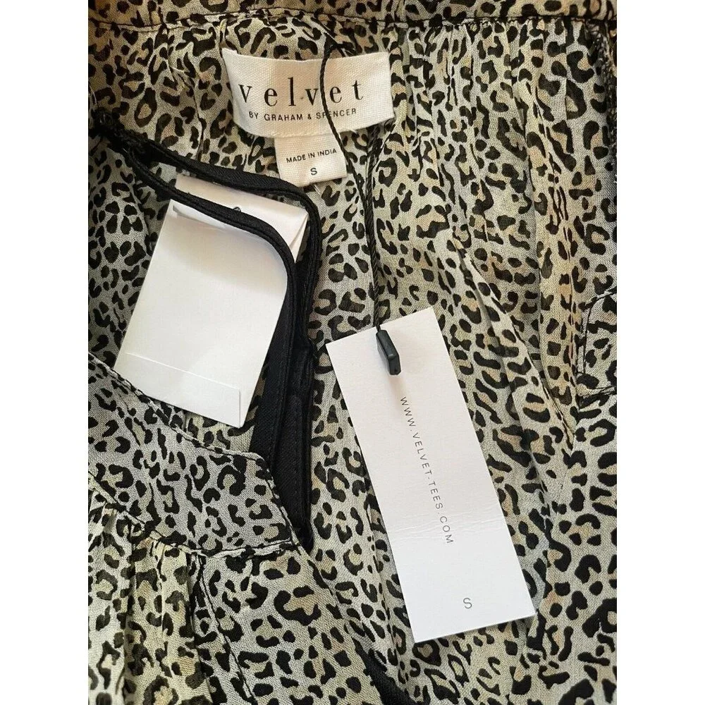 ANTHROPOLOGIE Velvet by Graham & Spencer Belen Mini Leopard Print Dress, S - Picture 6 of 7